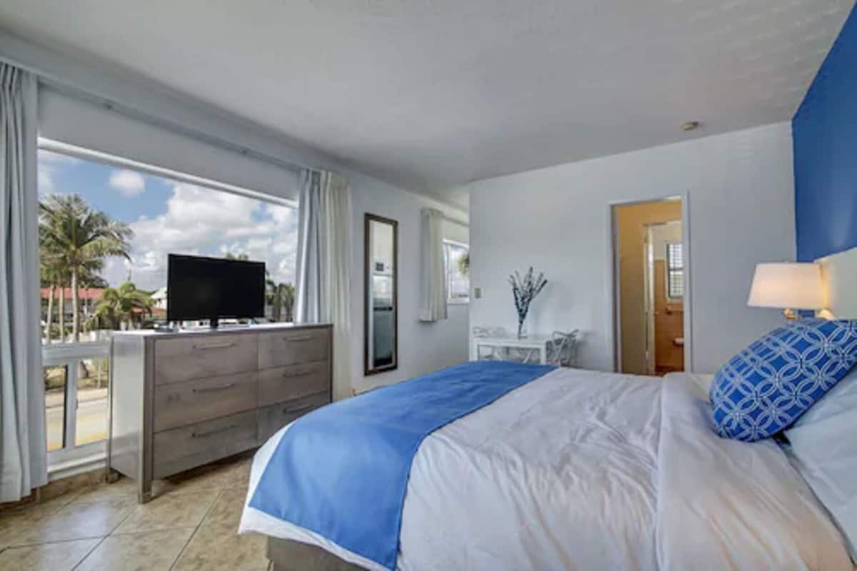 Efficiency King | Individually decorated, individually furnished, desk, iron/ironing board