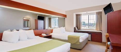 Room, 2 Queen Beds, Non Smoking | Premium bedding, desk, iron/ironing board, free cribs/infant beds