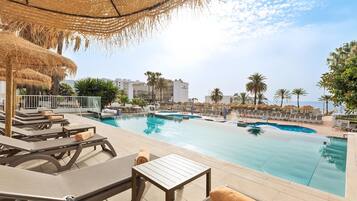 2 outdoor pools, pool umbrellas, sun loungers
