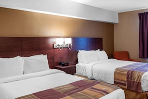 Room, 2 Double Beds, Non Smoking | Desk, blackout curtains, iron/ironing board, free WiFi