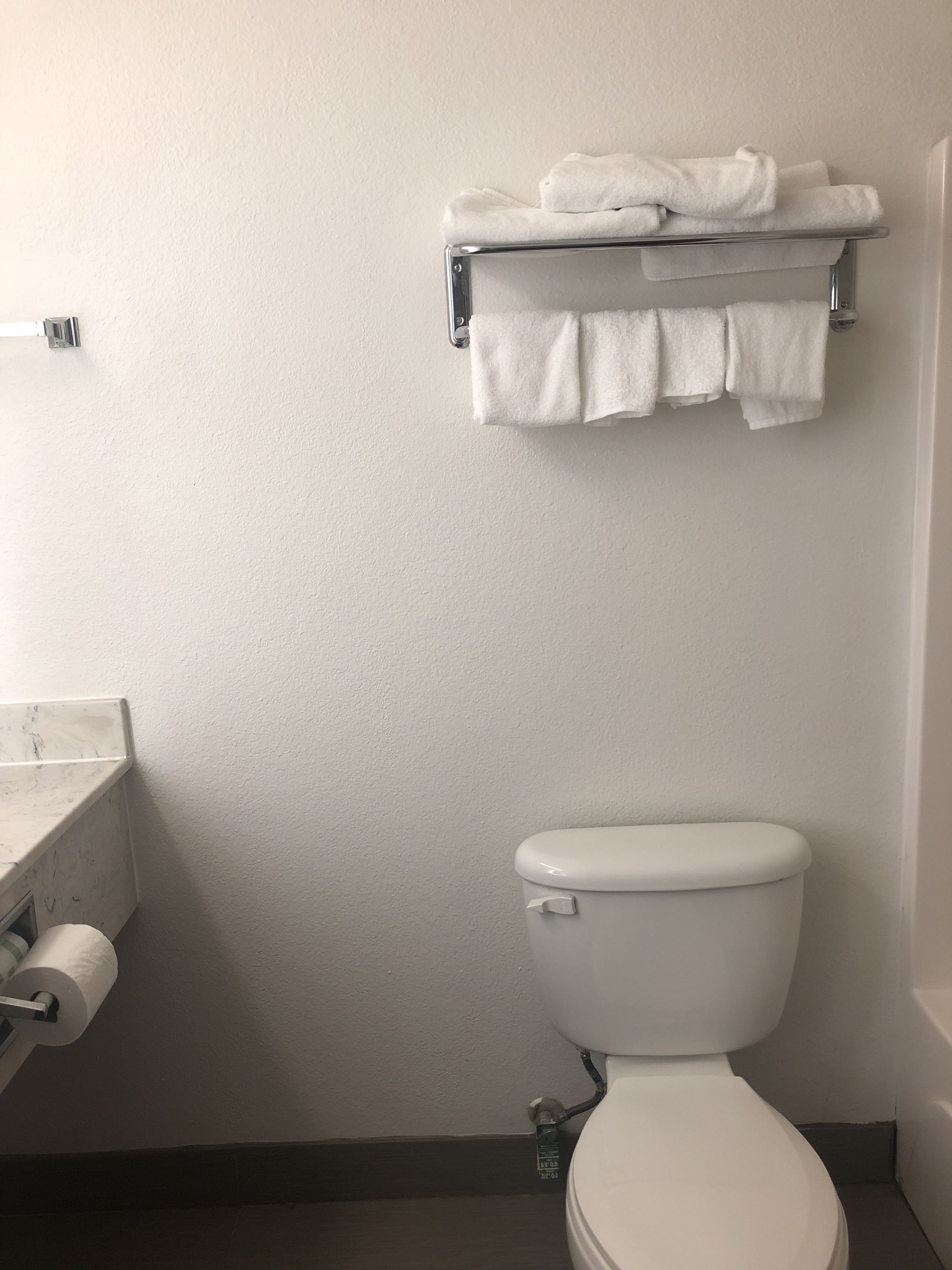 combined shower/bathtub, free toiletries, hair dryer, towels