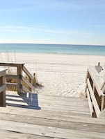Private beach, white sand, sun-loungers, beach umbrellas