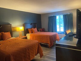 Double Room, 2 Double Beds, Non Smoking | Down comforters, desk, laptop workspace, free WiFi