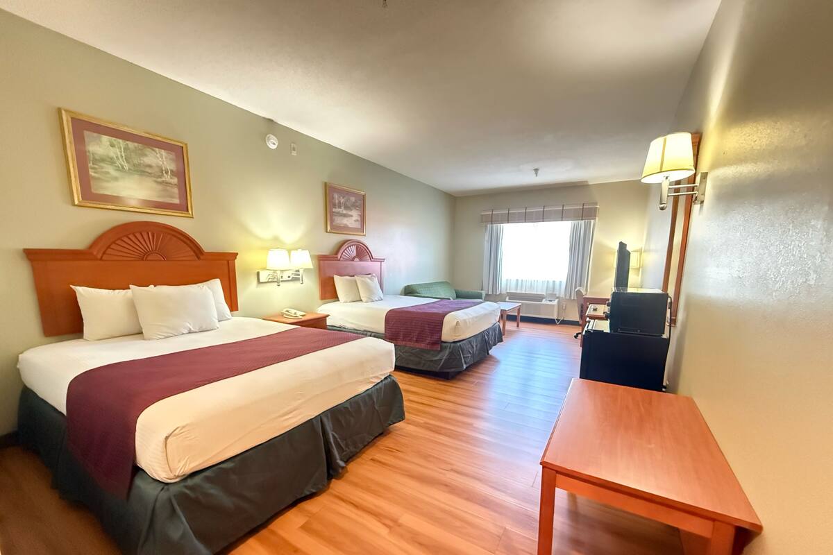 Suite, 2 Queen Beds, Non Smoking | Desk, iron/ironing board, high-speed internet, alarm clocks