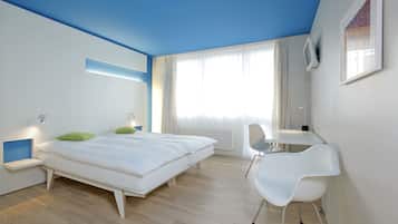 Hypoallergeen beddengoed, een kluis op de kamer, een bureau