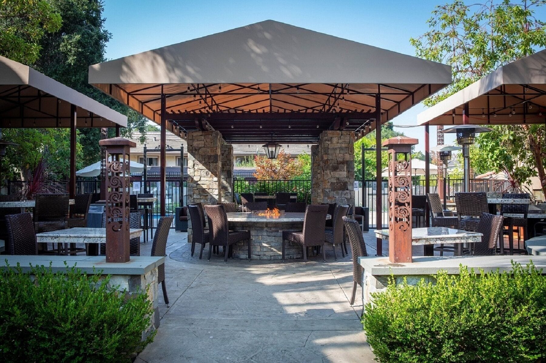 outdoor banquet area