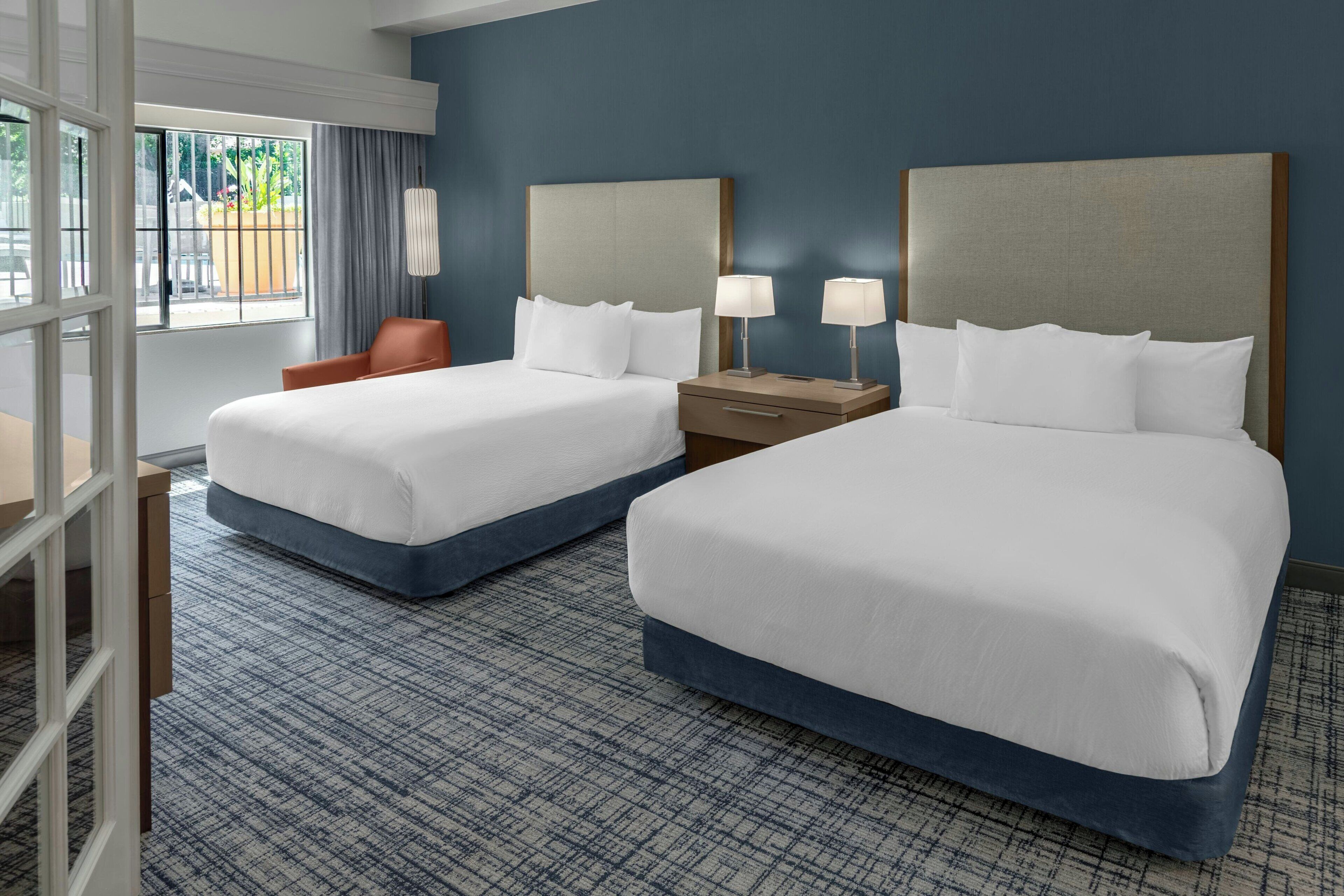 room, 2 queen beds, non smoking | in-room safe, desk, blackout curtains, soundproofing