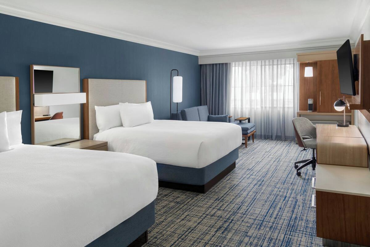 In-room safe, desk, laptop workspace, blackout drapes