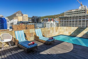 Outdoor pool, pool loungers