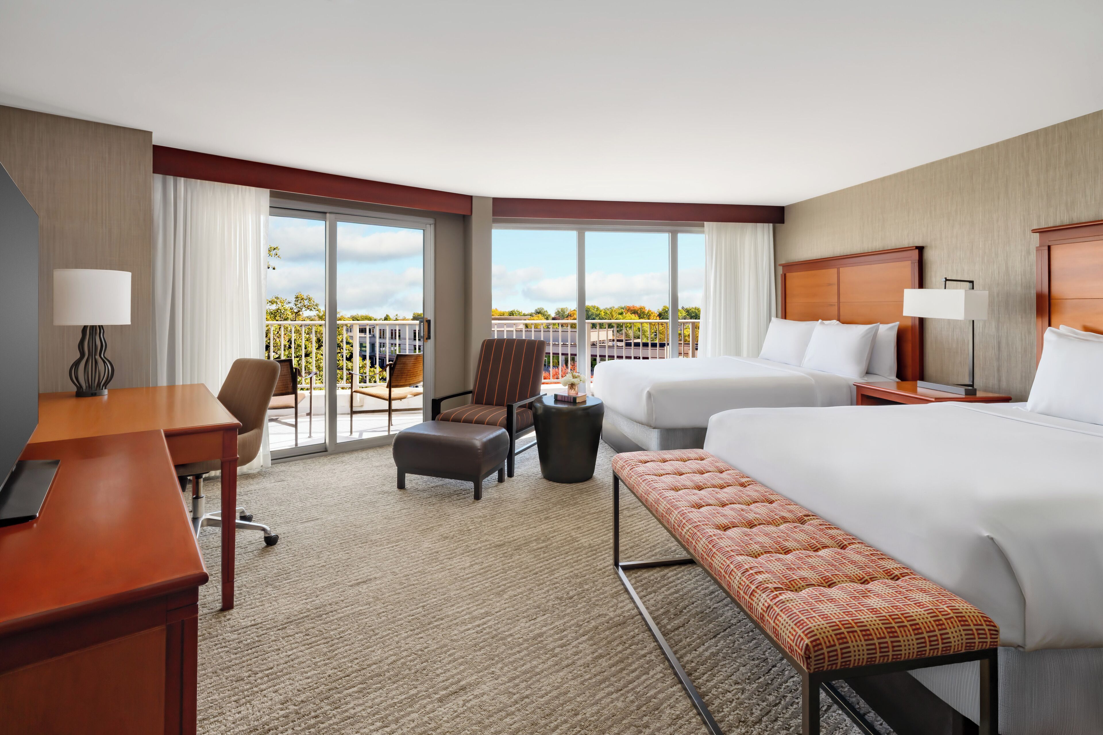 Premium bedding, pillowtop beds, in-room safe, desk