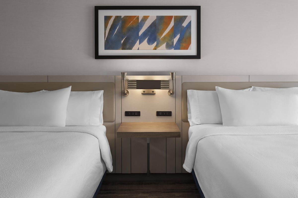 hypo-allergenic bedding, in-room safe, blackout curtains