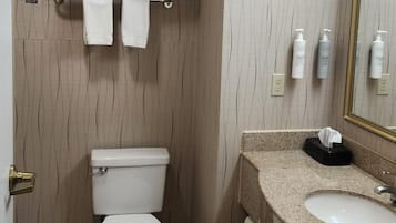 Free toiletries, hair dryer, towels, soap