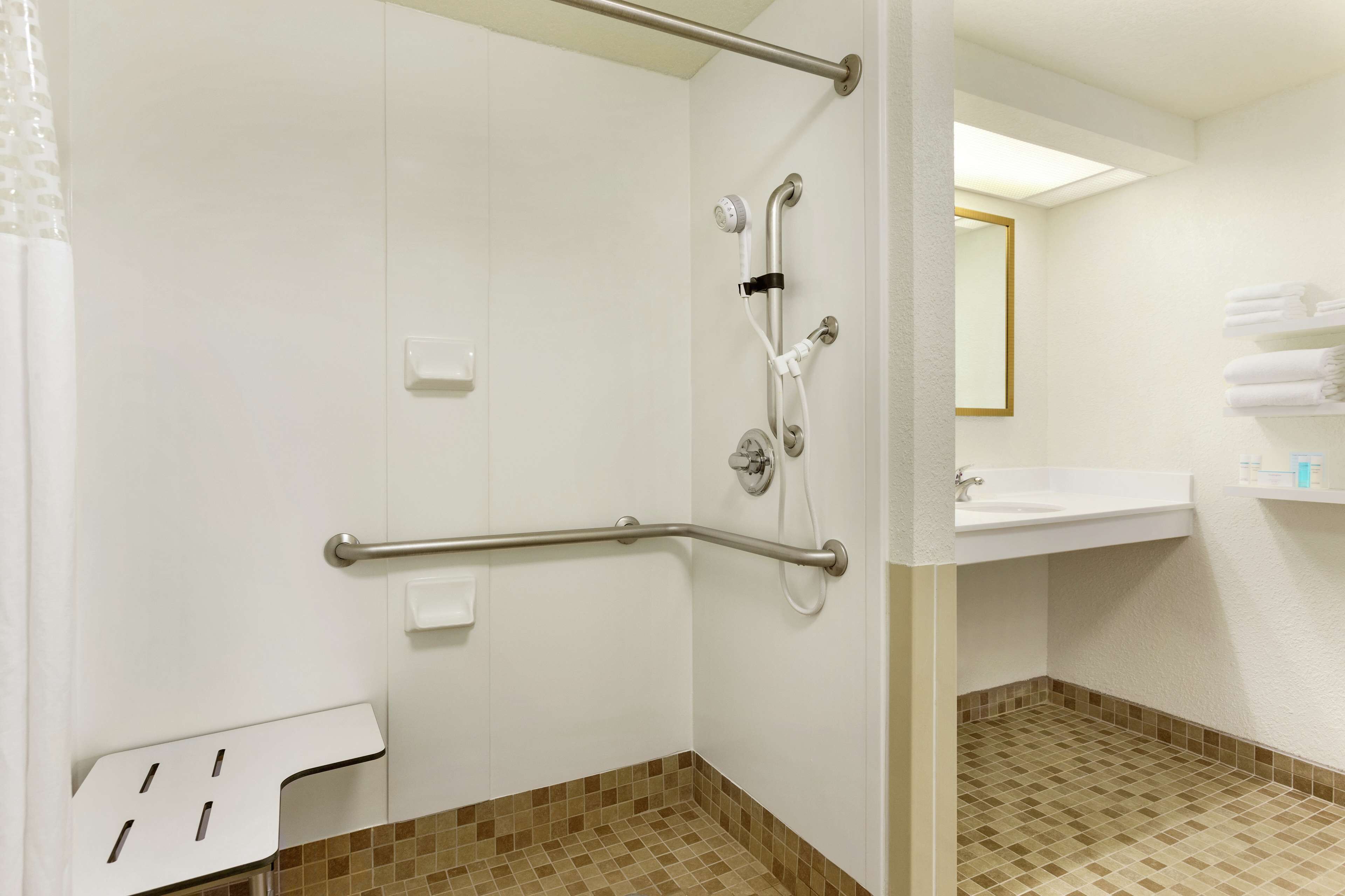 suite, 1 king bed, accessible, non smoking | bathroom shower