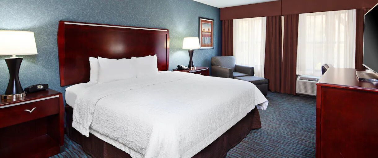 Premium bedding, pillowtop beds, desk, blackout drapes