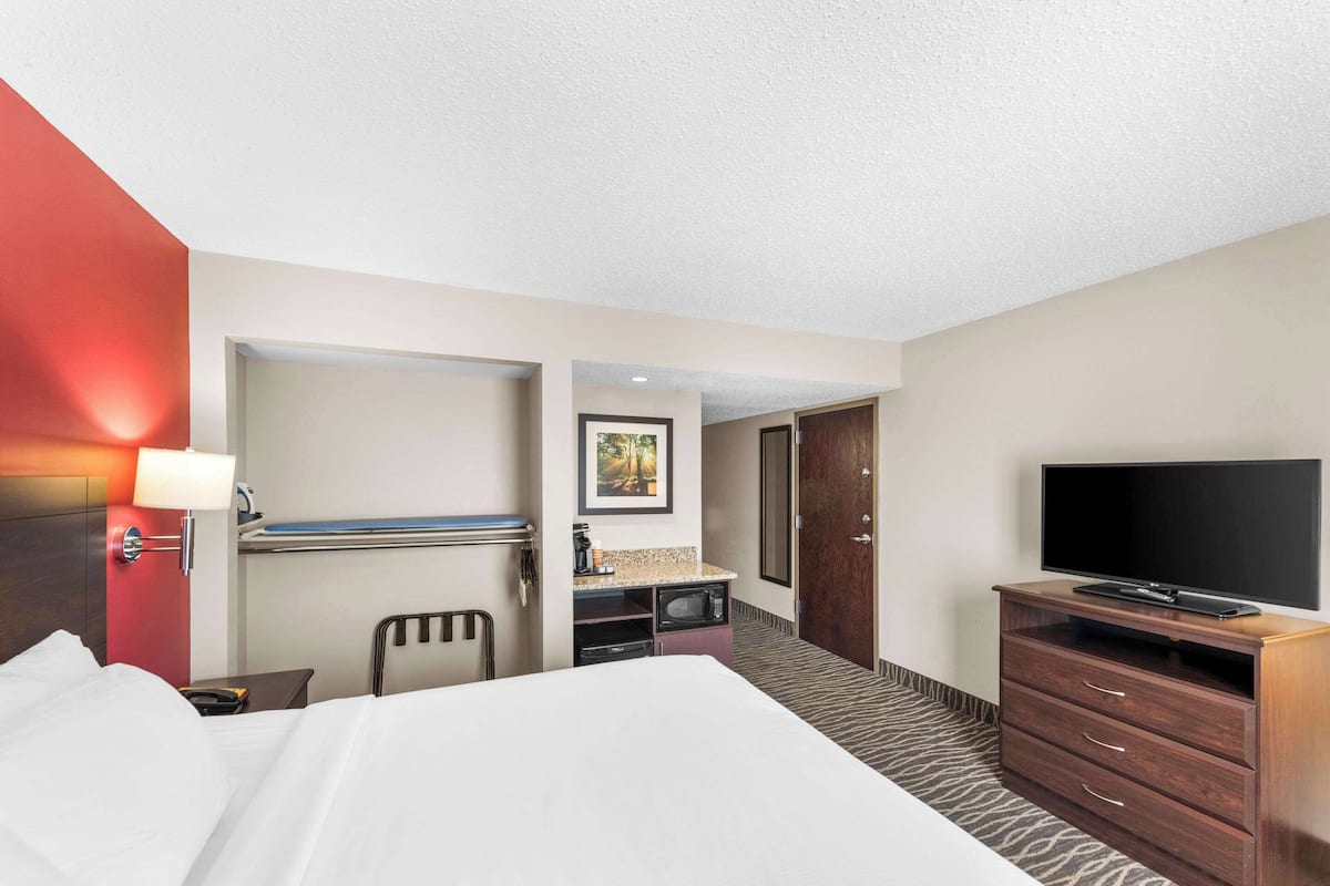 suite, 1 king bed, non smoking | desk, laptop workspace, blackout curtains, soundproofing