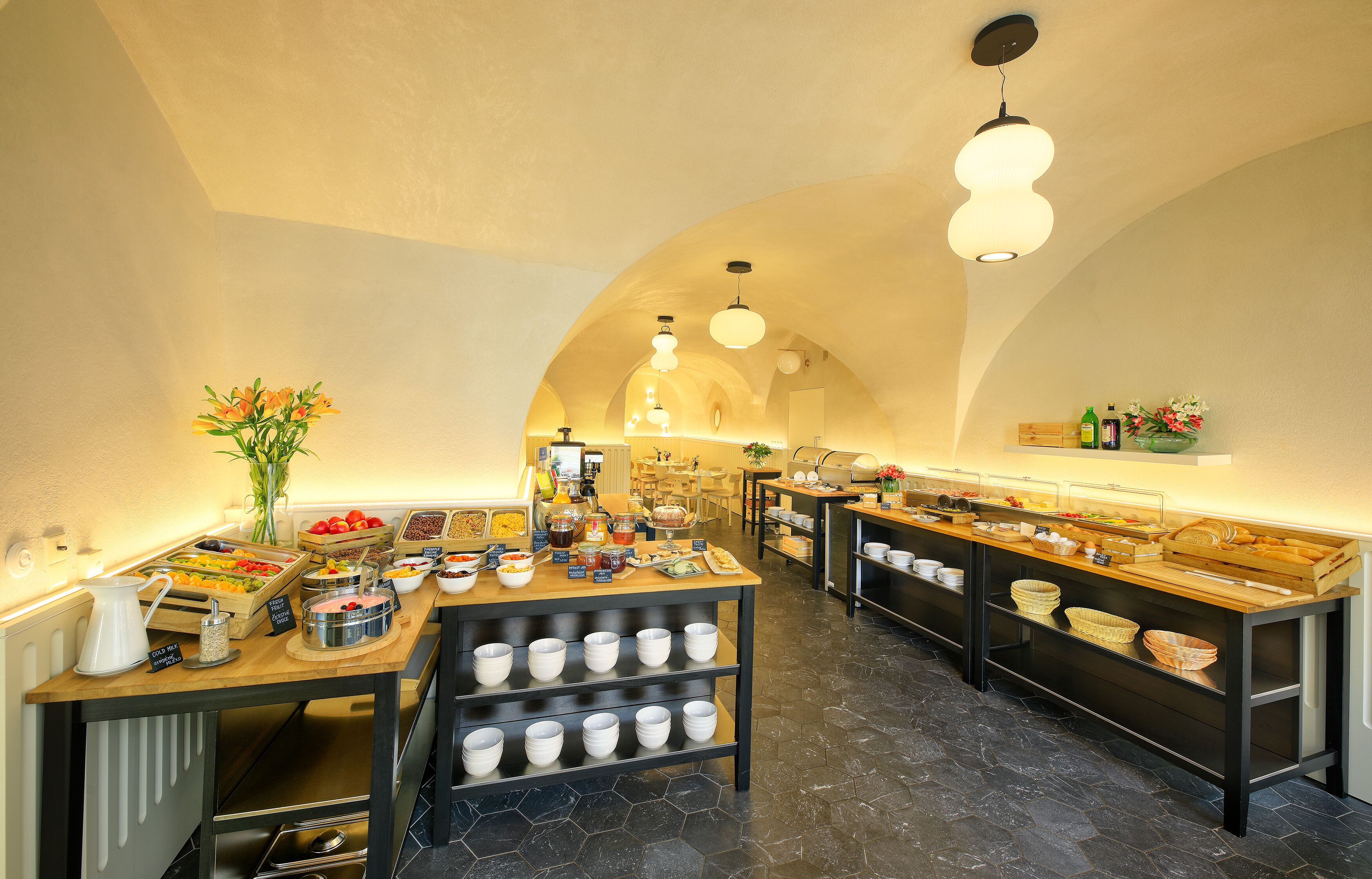 daily buffet breakfast (eur 14.50 per person)