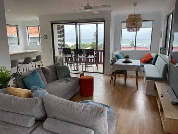 Apartment, 2 Bedrooms, Ocean View | Living area | 68-cm flat-screen TV with digital channels, TV - Coolum Beach Resort (Coolum Beach)