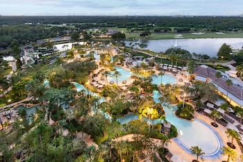 Pillowtop beds, in-room safe, desk, laptop workspace at JW Marriott Orlando Grande Lakes