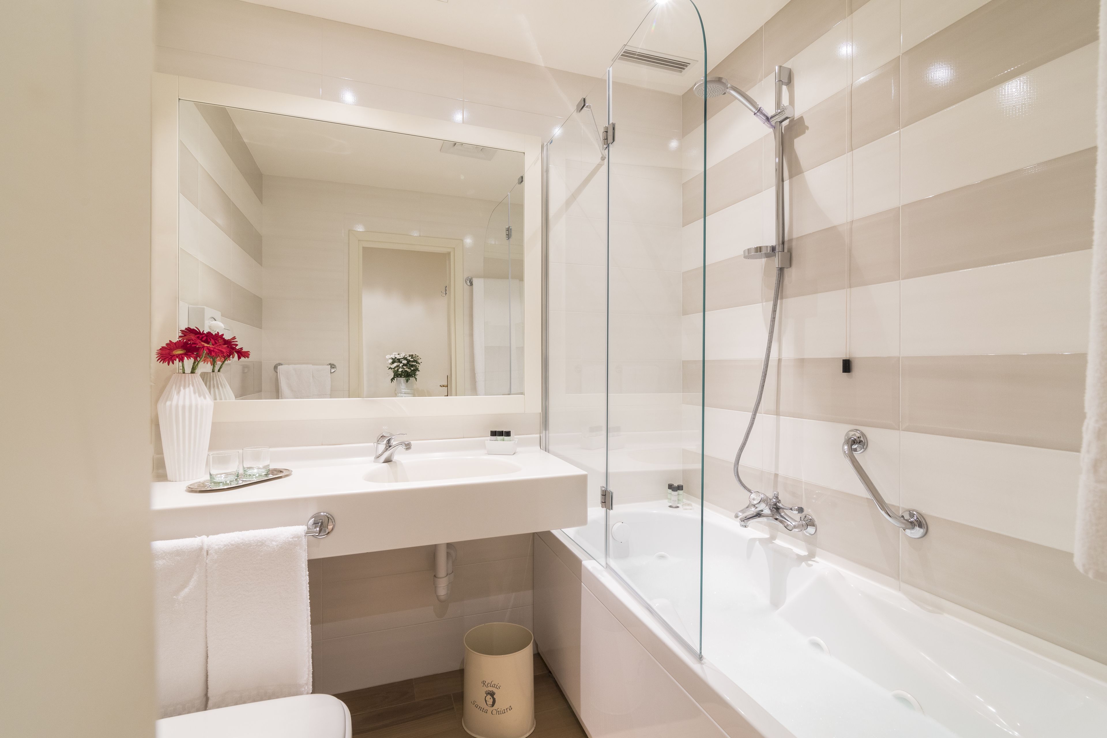 free toiletries, hair dryer, bidet, towels