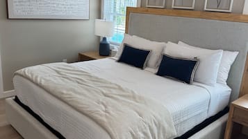 1 bedroom, premium bedding, pillowtop beds, individually decorated