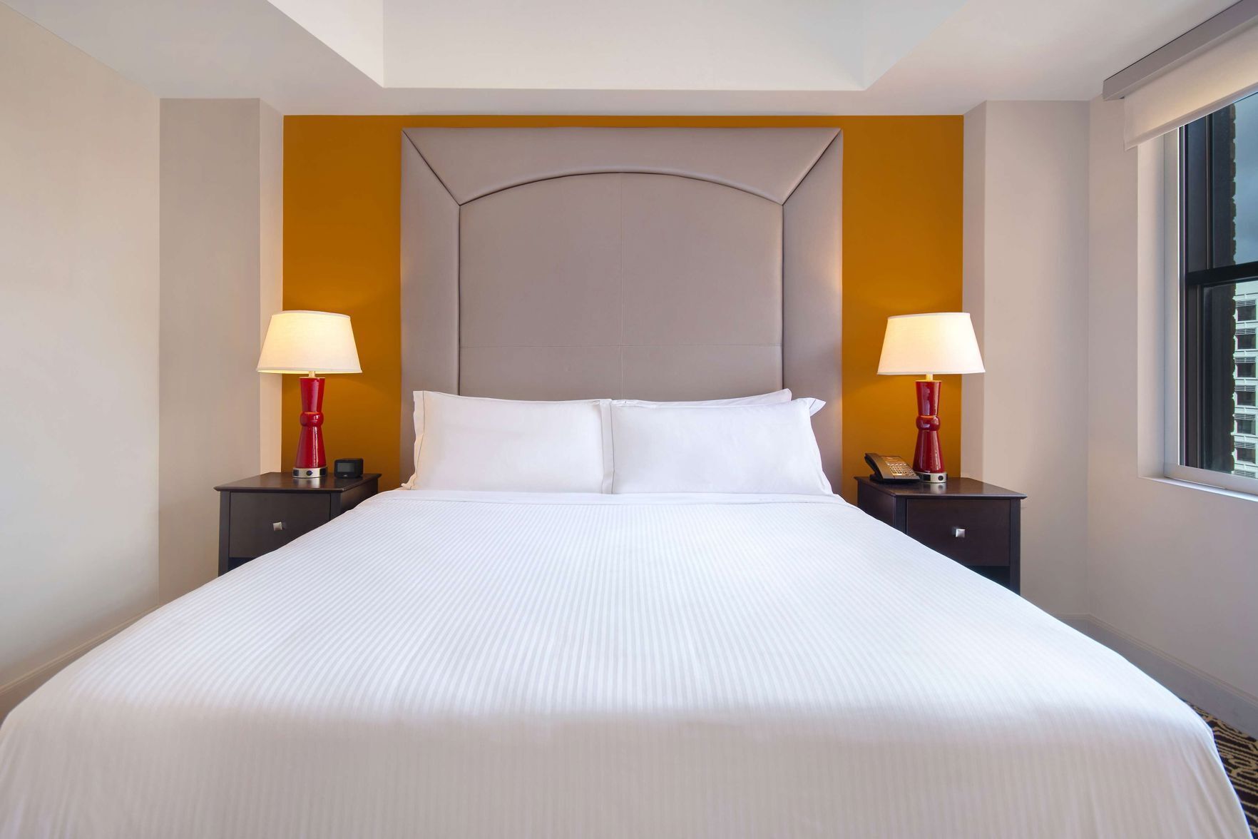 Egyptian cotton sheets, premium bedding, pillow-top beds, in-room safe