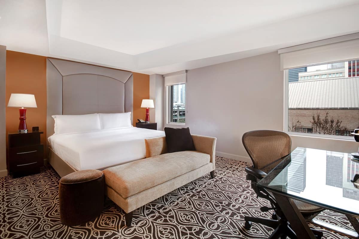 Egyptian cotton sheets, premium bedding, pillow-top beds, in-room safe