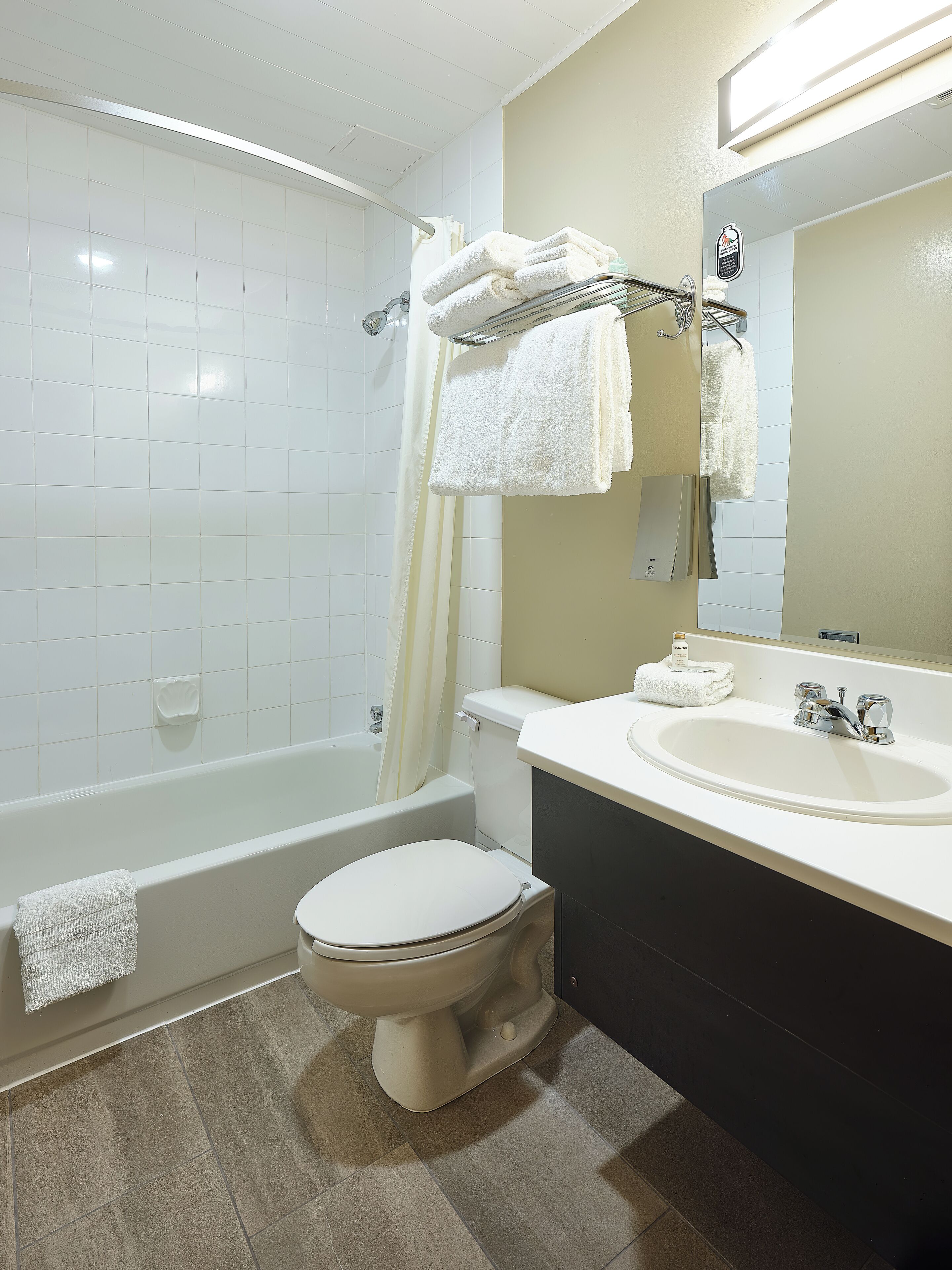 standard room, 2 queen beds | bathroom | combined shower/bathtub, free toiletries, hair dryer, towels