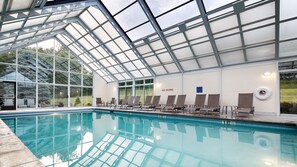 Indoor pool, sun loungers