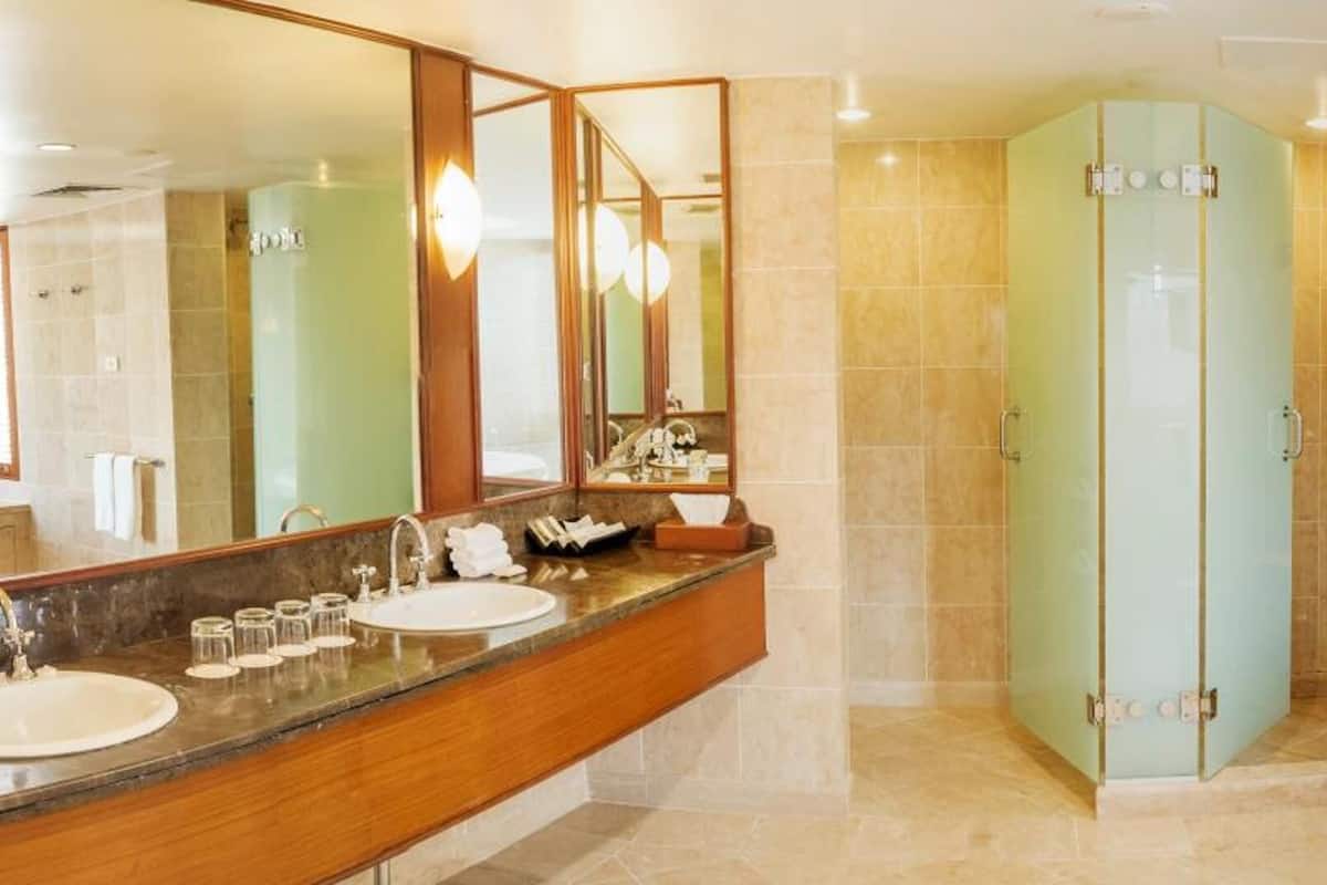 free toiletries, hair dryer, bathrobes, towels