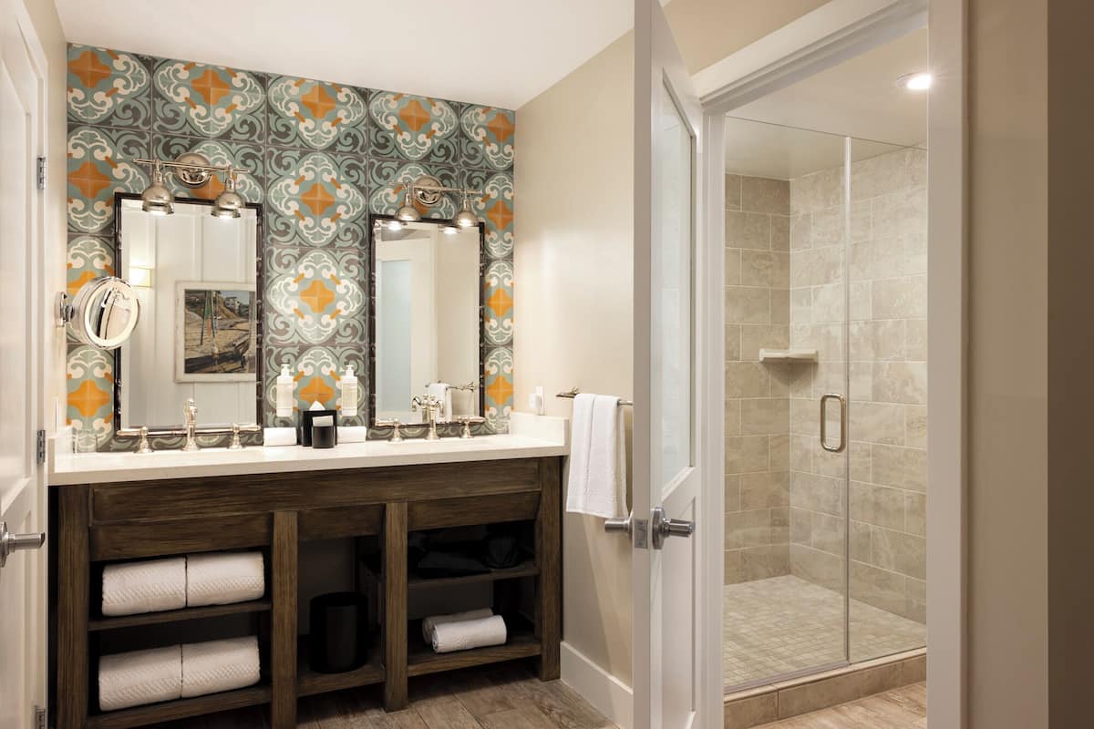 shower, eco-friendly toiletries, hair dryer, bathrobes