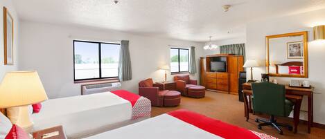 Suite, 2 Double Beds | Desk, laptop workspace, iron/ironing board, free WiFi