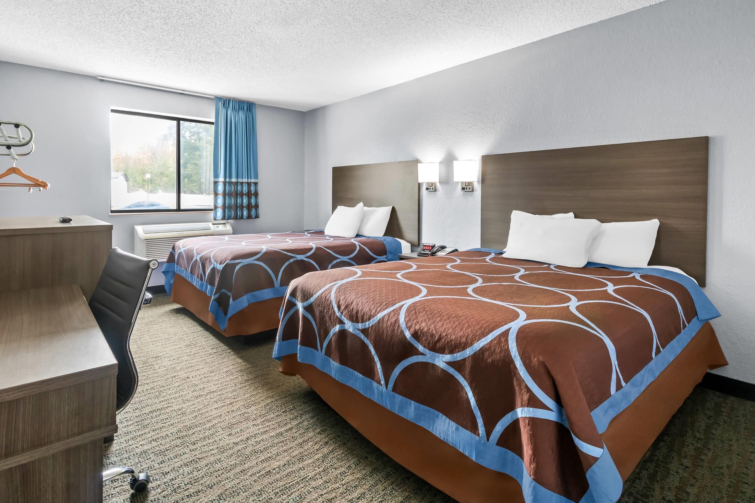 Standard Room, 2 Queen Beds, Non Smoking | Desk, free cribs/infant beds, free WiFi, bed sheets