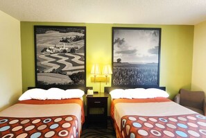 Room, 2 Queen Beds, Non Smoking | Desk, iron/ironing board, cots/infant beds, rollaway beds - Super 8 by Wyndham Newton (Newton)