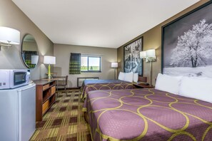 Room, 2 Queen Beds, Non Smoking | Desk, iron/ironing board, free cribs/infant beds, rollaway beds - Super 8 by Wyndham Kimball (Kimball)