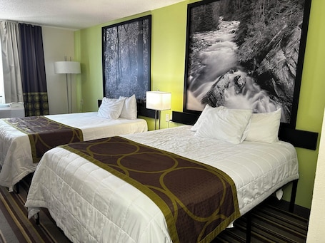 Room, 2 Queen Beds, Non Smoking | Premium bedding, desk, laptop workspace, soundproofing. Super 8 by Wyndham Nebraska City
