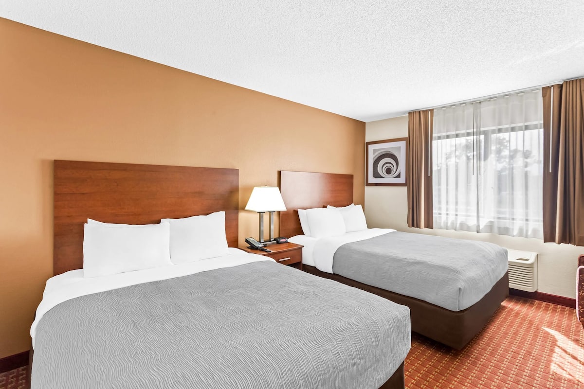 Room, 2 Queen Beds, Accessible, Non Smoking | Blackout curtains, iron/ironing board, rollaway beds, bed sheets