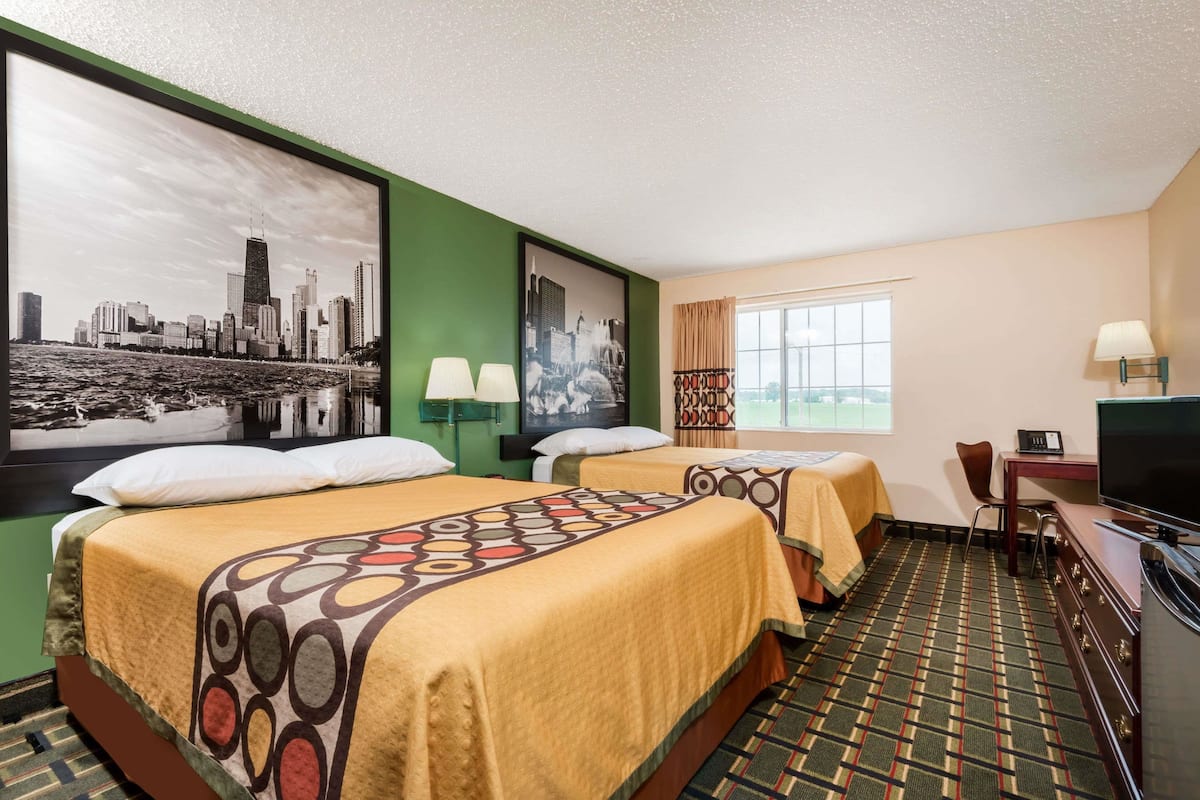 Room, 2 Queen Beds, Non Smoking | Desk, blackout drapes, iron/ironing board, free cribs/infant beds