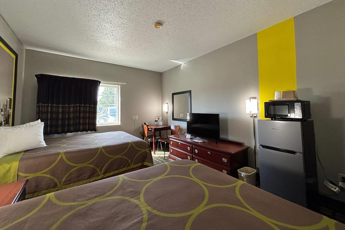 Room, 2 Queen Beds, Non Smoking | Desk, blackout curtains, iron/ironing board, free cots/infant beds