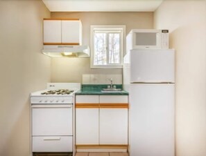 Fridge, microwave, coffee/tea maker