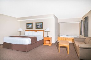 Suite, 1 King Bed with Sofa bed, Non Smoking | Desk, laptop workspace, blackout drapes, iron/ironing board