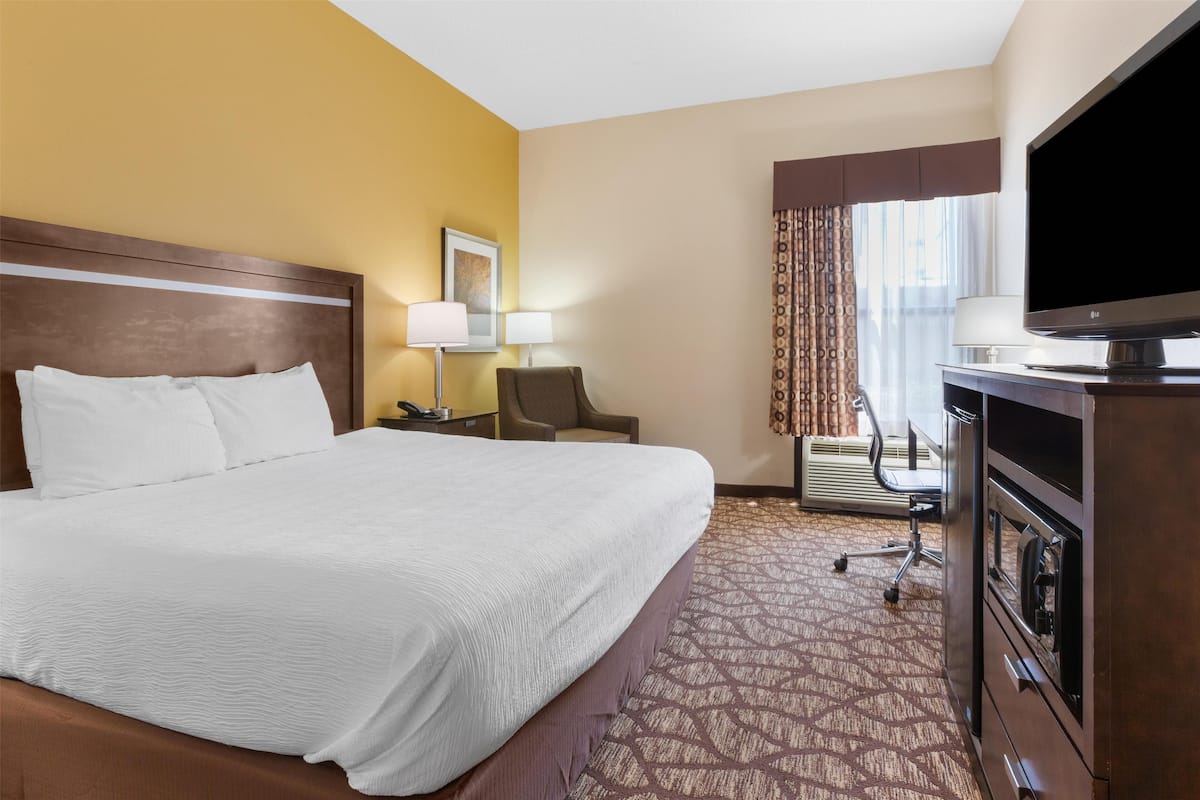Standard Room, 1 King Bed, Accessible, Non Smoking (Walk-in Shower) | Premium bedding, Select Comfort beds, desk, laptop workspace