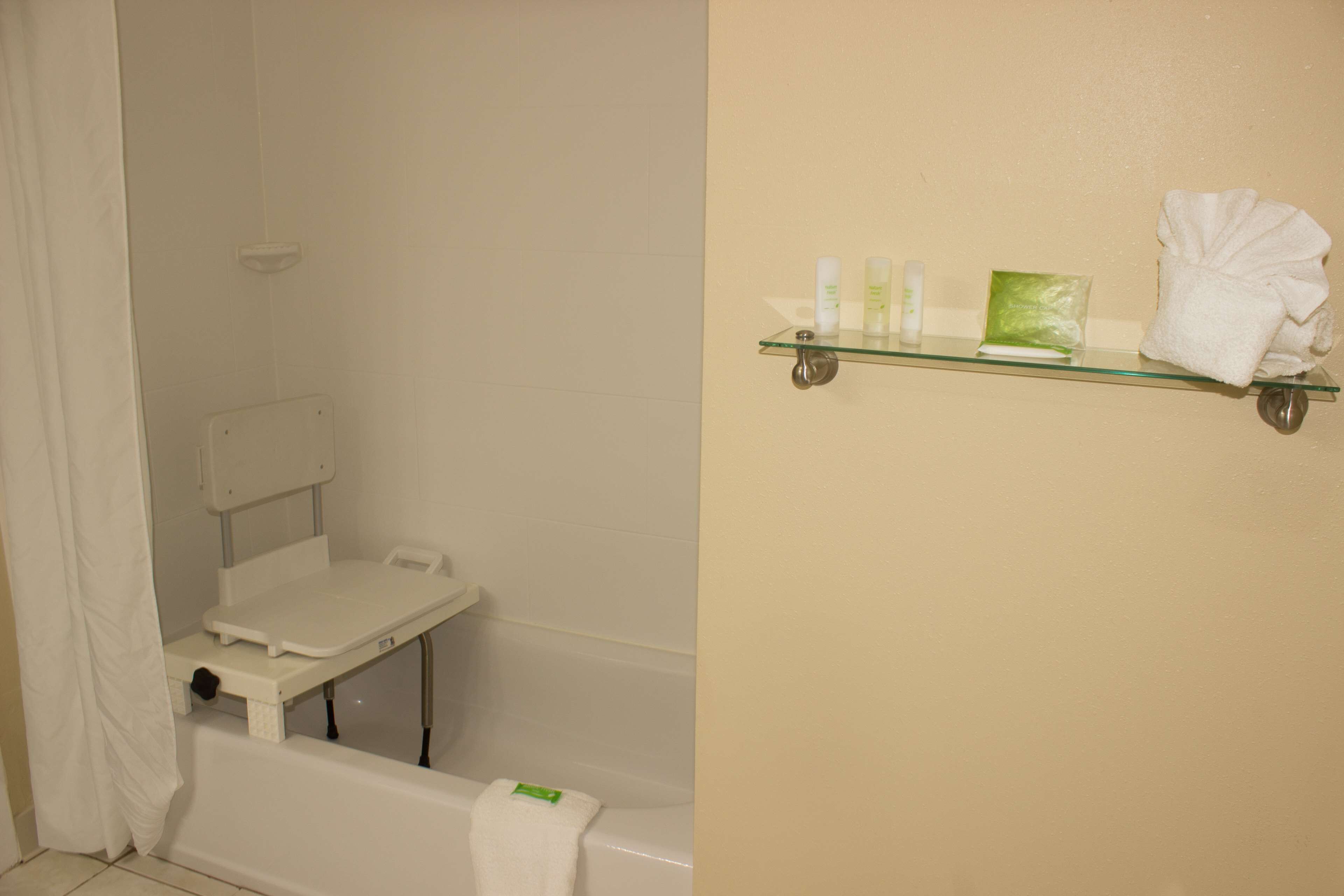 standard room, 1 king bed, accessible, refrigerator & microwave | bathroom | deep-soaking bathtub, hydromassage showerhead, hair dryer, towels