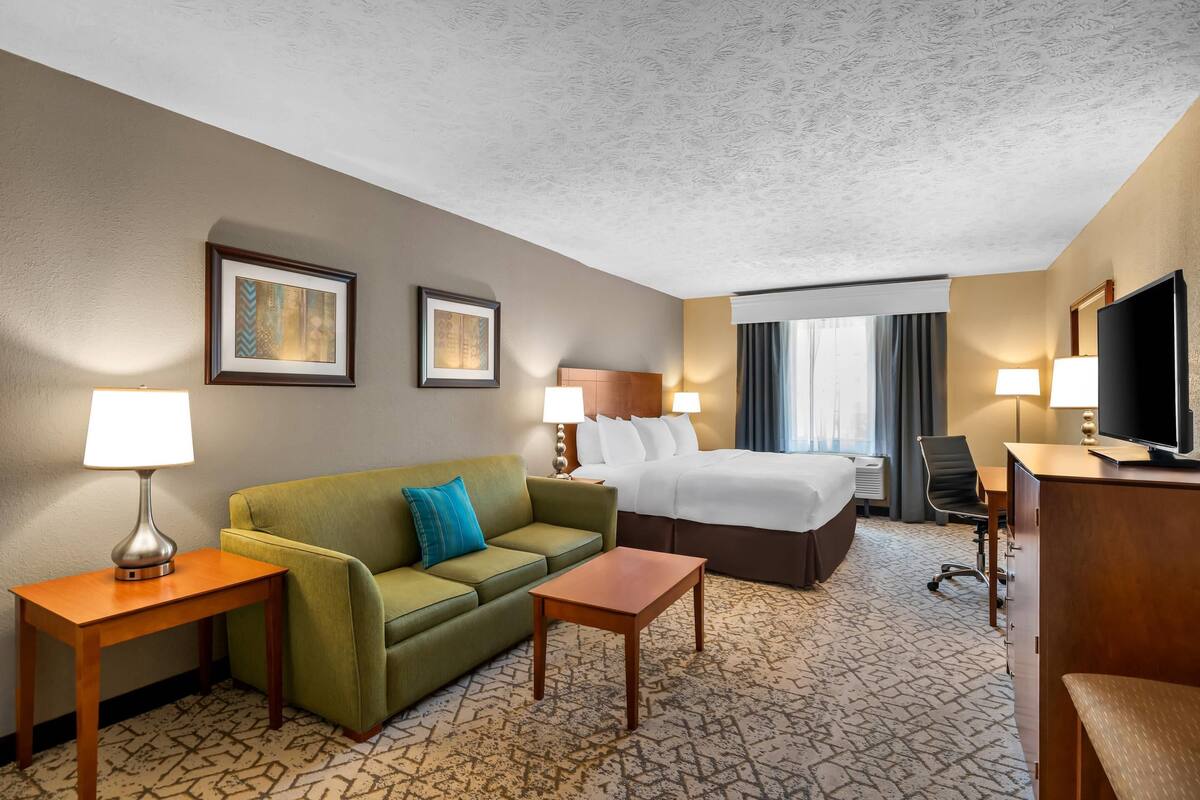 Standard Room, 1 King Bed, Non Smoking | In-room safe, desk, iron/ironing board, cribs/infant beds