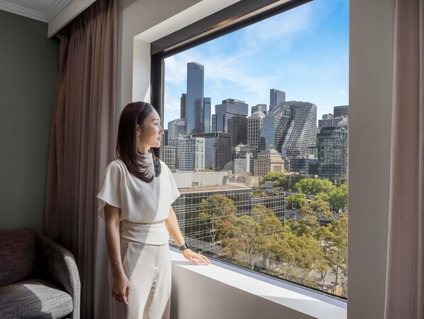 In-room safe, desk, blackout curtains, soundproofing