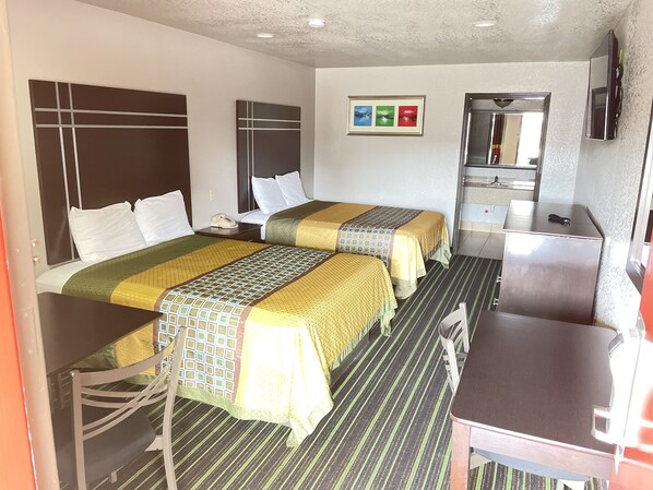Standard Room, 2 Queen Beds, Refrigerator & Microwave | Desk, free WiFi, bed sheets - Regency Inn Channelview (Channelview)