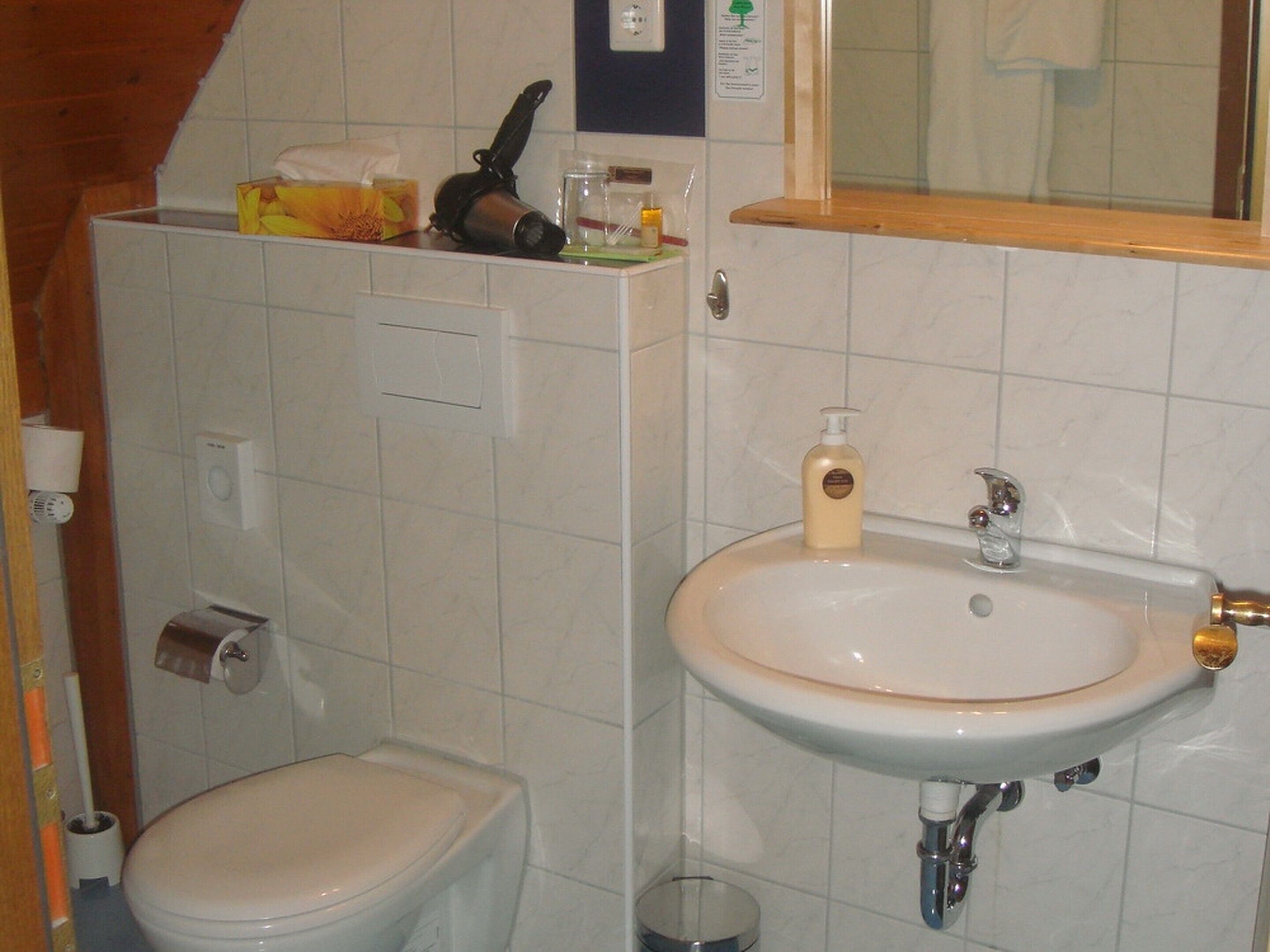 basic double room, 1 double bed, private bathroom | bathroom | shower, free toiletries, hair dryer, towels