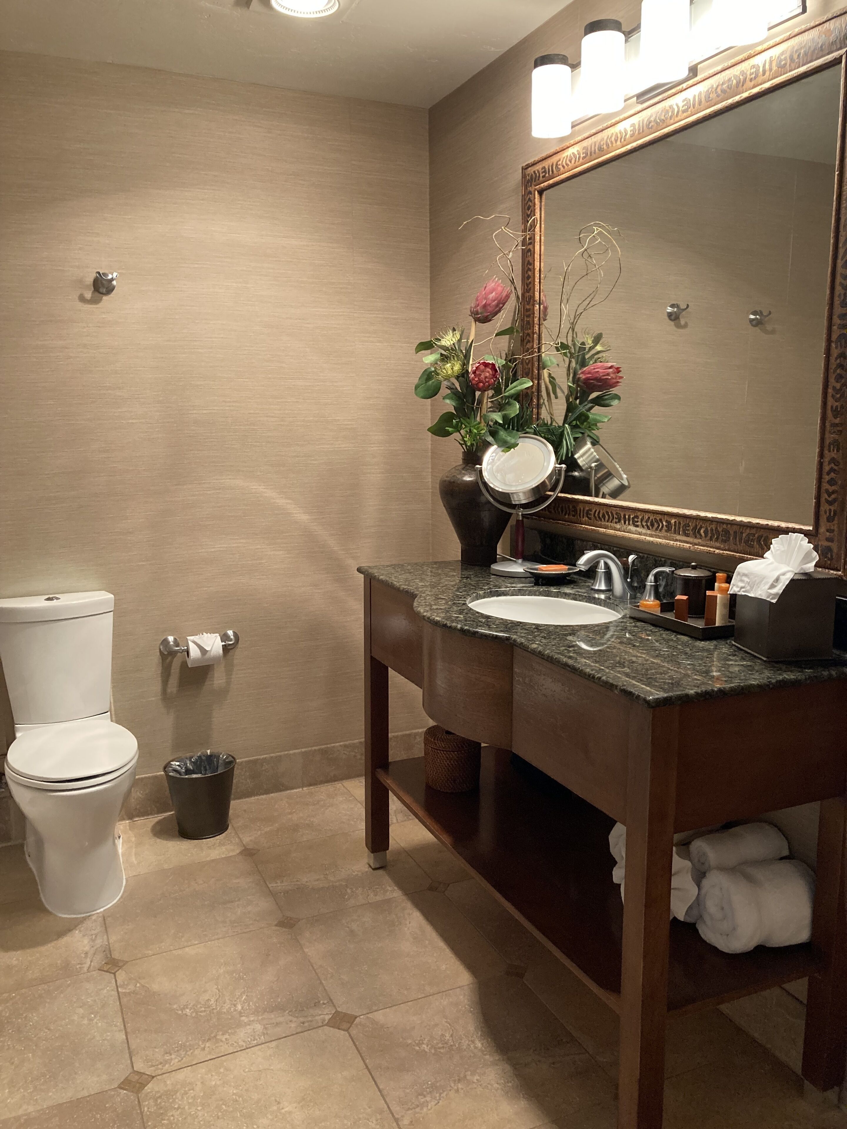 room, 1 king bed, ocean view | bathroom | designer toiletries, hair dryer, bathrobes, towels