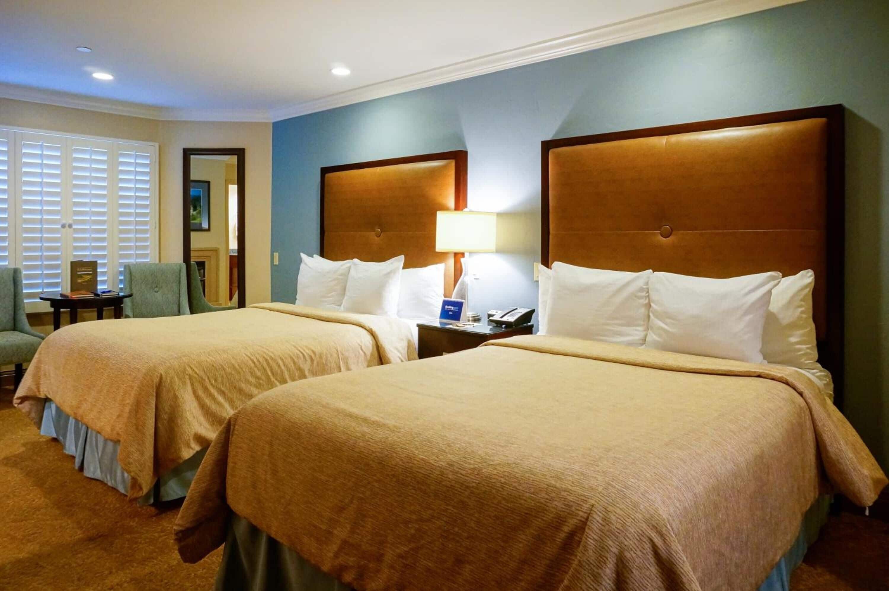 deluxe room, 2 queen beds | premium bedding, pillow-top beds, desk, laptop workspace