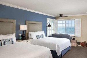 Double Room, 2 Queen Beds, Ocean View (No Pets) | Premium bedding, iron/ironing board, free WiFi, bed sheets