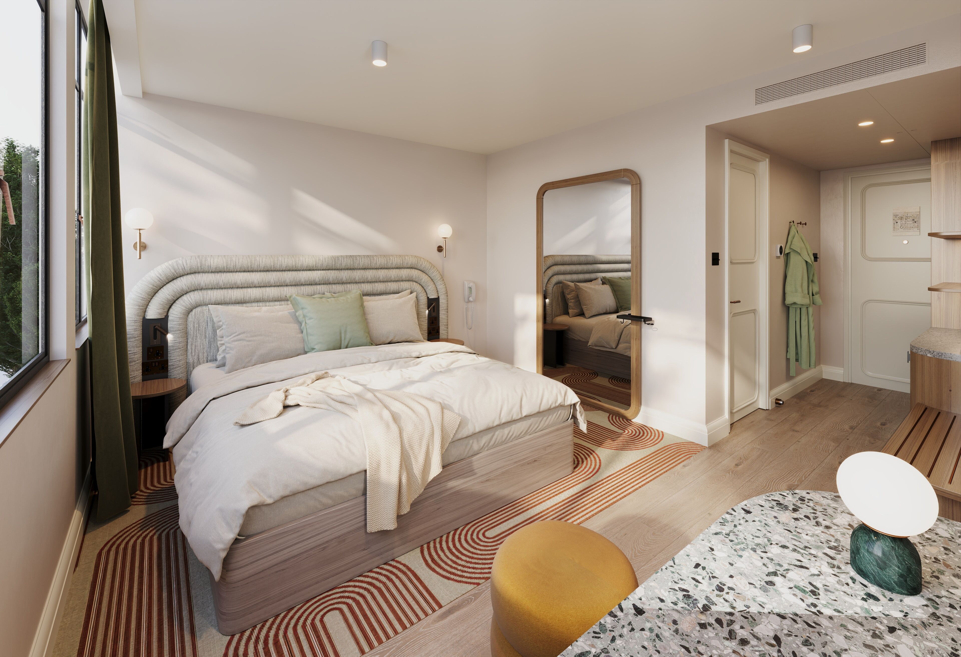 Habitación estándar | Baño | Ducha y bañera combinadas y artículos de higiene personal gratuitos